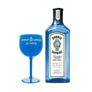 Kit Gin Bombay Sapphire 750ml + Taça de Acrílico 570ml